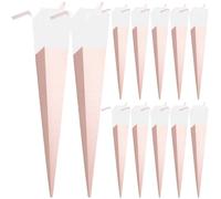 Operitacx 12 Pièces Boîte D'emballage pour Fleur en Papier Irisé Rose Forme Cône Protection Optimale pour Rose et Fleur et Fête des Mères