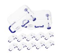Operitacx 12 pièces Boîtes à Bonbons Transparentes Forme de Mini Valise Lot de Boîtes Rigides Bleu Foncé Durable pour Mariage et Fête