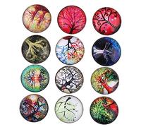 Operitacx 12 pièces Boutons Verre Ronds Créatifs pour DIY Bracelets et Pendentifs Femmes Boutons Bijoux Artisanaux pour Fabrication de Bijoux