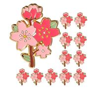 Operitacx 12 Pièces Épingle à Fleur de Cerisier en Alliage de Zinc, Accessoire Portable et Décoratif pour Vestes et Paquet à Dos, Design Élégant et Délicat pour Femmes Printemps