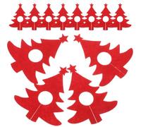Operitacx 12 Pièces Marqueur de Verre de Noël Rouge en Feutre pour Flûtes | Décor Festif Créatif, Identifiant les Boissons, pour Dîners de Fête et Heures Cocktail