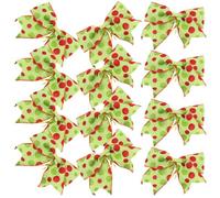 Operitacx 12 Pièces Nœud Décoratif de Noël en Polyester Vert Clair, à | Décor de Fête, Doux et Résistant, pour Sapin, Couronne, Mariage et Présentation