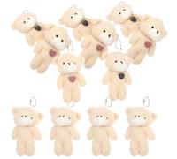 Operitacx 12 Pièces Porte-clés Breloque Ours en Peluche Marron Mini