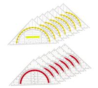 Operitacx 12 Pièces Triangle Protractor avec Poignée Outils de Mesure Géométrique pour Étudiants Enseignement et Dessin Technique