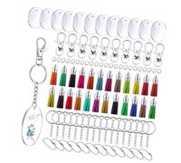 Operitacx 144 Pièces Porte Clés Acrylique Transparent avec Pendentifs à Glands Accessoires Diy pour Décorations de Sacs et Pendentifs à Clés