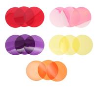 Operitacx 15 Pièces Film de Couleur Claire en Pvc Rond pour Correction de Couleur et Diffuseur Doux, Autocollant pour Éclairage D'ambiance, pour Usage Domestique et Salons Modernes