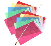 Operitacx 1ensemble Drapeaux Multicolores Mât Étirable Acier Inoxydable Drapeau de Guidage Remplaçable pour Tourisme Randonnée École Événements Extérieurs Couleur Couleur Aléatoire