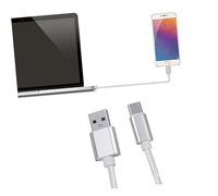 Operitacx 1m Câble USB Type-c Gaine Tressée Nylon Câble De Charge Rapide Données Sûr Gris