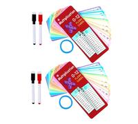 Operitacx 2 Ensembles Cartes Flashcards de Multiplication Réutilisables avec Stylos Effaçables Outils Apprentissage Mathématique pour Maternelle et Ensemble Anneau et Cartes Mathématiques