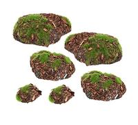 Operitacx 2 Ensembles Décor De Blocs De Mousse Artificielle Flocking Moss Stone Plusieurs Formes Plantes Vertes Imitées Intérieur 6 Pièces * 2