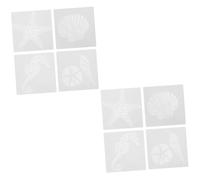 Operitacx 2 Ensembles Pochoirs Modèles De Peinture Relief Pour Thème Avec De Mer Et Coquillages Pour Projets Diy Et Décorations Murales 8 Pièces * 2