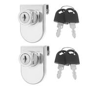 Operitacx 2 ensembles Serrure de Porte pour Vitrine de Zinc Installation sans Perçage Robuste et Facile à Poser Compatible Portes et Doubles pour Armoires à Vin et