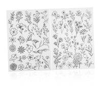 Operitacx 2 Feuilles Tissu Stabilisateur de Broderie Hydrosoluble de Motifs Floraux pour Broderies Main et Machine Facile à Utiliser Parfait pour Vêtements et Décoration Intérieure