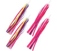 Operitacx 2 Paires Rubans de Vélo Décoratifs pour Guidon, Lot | Décoration Colorée pour Scooter et Tricycle, Plastique Pp, Insertion Facile, Ajoute Charme et Gaieté