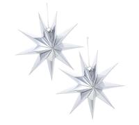 Operitacx 2 pièces Abat Jour Papier Argenté Abat Jour Origami Étoile pour Suspension Décoration Fête et Chambre et