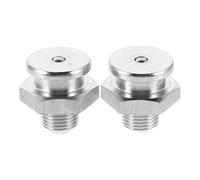 Operitacx 2 Pièces Accessoires pour Robinets de Graissage en Acier Inoxydable Argenté, Graisseur Hydraulique Droit Connexion Étanche et Précise pour Usage Nautique