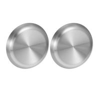 Operitacx 2 Pièces Assiette D'apéritif Ronde en Acier Inoxydable | Usage Traiteur et Restaurant Gastronomique, Nettoyage Facile, Design Élégant, pour Voyage et Repas Extérieur
