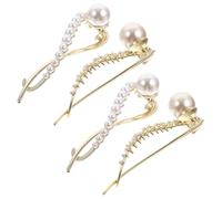 Operitacx 2 Pièces Barrette à Cheveux Perles Vintage en Métal Doré, Pince Élégante Facile à Utiliser pour Femmes, Accessoire Coiffure Pratique pour Maintenir la Frange en Place