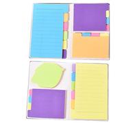 Operitacx 2 Pièces Bloc Notes Autocollant Index Cahier Détachable pour Prise de Notes Scolaire Calepin Mémo Adhésif Multifonction avec Couverture Rigide Marque Pages Pratiques pour
