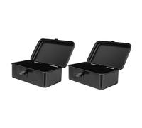 Operitacx 2 Pièces Boîte à Outils Métallique Compacte Boîte de Rangement Portable Fer avec Fermeture à Loquet Mallette pour Réparation Auto Atelier et Garage à Domicile