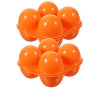 Operitacx 2 Pièces Boîte de Rangement Œufs Réutilisable Bac Étanche Compartiments Orange Organisateur Frigo avec Couvercle Hermétique pour Cuisine et Conservation