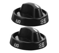 Operitacx 2 Pièces bouton de cuisinière à Boutons de changement de vitesse manuels Remplacement du bouton de la minuterie boutons de remplacement de gamme boutons de poêle abdos Noir
