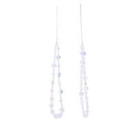 Operitacx 2 Pièces Bracelet de Téléphone Perlé avec Breloques Claires Forme de Cube et Cœur Lanière de Poignet et Résistante Chaîne Décorative pour Téléphone Appareil Photo et Porte Clés