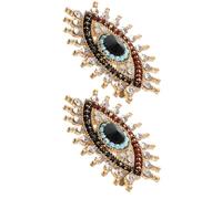 Operitacx 2 Pièces Broche Œil du Diable en Alliage et Cristaux, Épingle Amulette Décorative Légère pour Cardigan et Pull Femme au Style Vintage Turc