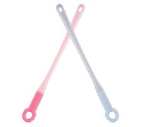 Operitacx 2 Pièces Brosse à Pieds avec Manche Long Ergonomique en Plastique et Silicone, Douce pour Peau Sensible, pour Espaces Entre Orteils, Adaptée aux Personnes à Mobilité Réduite