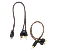 Operitacx 2 Pièces Câble Audio Voiture Câble Subwoofer Splitter Mâle vers Femelle Adaptateur Audio Vidéo Stéréo pour Amplificateur Haut-parleur Smartphone Tv Cinéma
