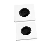 Operitacx 2 pièces Cache Trou Câble Mural Blanc avec Joint Caoutchouc Plaque Obturation pour Passage Câble Tv Gestion Basse Tension Lot