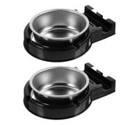 Operitacx 2 Pièces Cendrier Design Compact et Pratique Multifonctionnel Mural Noir en Acier Inoxydable Petit Plateau de Rangement, pour Salle de Bain et Bar pour Intérieur