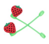 Operitacx 2 Pièces Couvercles de Paille de Fraise en PVC Réutilisables | Protègent les Embouts, Décoration Adorable pour Réunions, Cafés et Bars, Adaptés aux Pailles Plastiques ou Métalliques