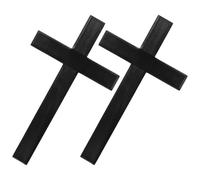 Operitacx 2 Pièces Croix Murale Catholique en Bois Foncé Élégante pour Décor Chrétien, Usage Polyvalent, Charme Naturel, pour Contemplation et Rassemblements Spirituels