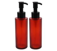 Operitacx 2 Pièces Flacons Cosmétiques Rechargeables Pompe en Verre Ambré 100ml Distributeur Précis et Portable pour Huile Démaquillante, pour Routine de Soin
