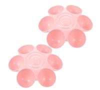 Operitacx 2 Pièces Gamelle pour Chat de Fleur, Bol Multifonction Rose | Plastique Lisse, Six Compartiments, Facile à Nettoyer, Usage Quotidien pour Chats et Petits Animaux