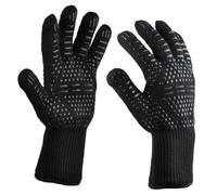 Operitacx 2 pièces Gants de Cuisine Résistants à Haute Température Anti-chaleur et Antidérapants Lot pour Barbecue et Cuisson Sécurisée Isolants Thermiques Noirs