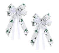 Operitacx 2 Pièces Grand Nœud de Noël en Tissu Décoration de Pointe, pour | Texture Fine, Design Simple, Réutilisable et Robuste, pour Partie Supérieure D'arbre de Noël, DIY Décor