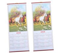 Operitacx 2 Pièces Hanging Calendar With Horse Zodiac Design Lunar Feng Shui Wall Art For Home And Office Decoration Russian Aesthetic Lunar Calendar