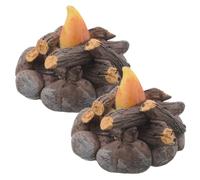 Operitacx 2 pièces Miniature Bonfire Model Micro Fake Campfire Ornament for Garden and Camping Party Decoration Durable and Realistic Fire Model Prop
