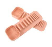 Operitacx 2 Pièces Organisateur Mural de Pinceaux de Maquillage en | Support de Séchage 2-en-1 à Forte Succion, pour Voyage, Protège les Murs, Rangement Compact