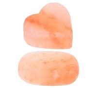 Operitacx 2 Pièces Pierre de Massage en Sel Minéral de L'himalaya Corps, Forme Cœur et Ovale, Savonnette Naturel Exfoliant Inodore pour Spa et Massage Profond
