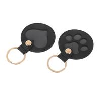 Operitacx 2 Pièces Porte-clés Commémoratif en Poils d'animaux en PU Noir, Porte-clés Élégant et Portable pour Rangement de Poils de Chat, Présent Amoureux des Animaux