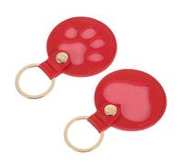 Operitacx 2 Pièces Porte-clés Élégant en PU pour Rangement Compact des Poils d'animaux de Compagnie Rouges, Souvenir Pratique pour Propriétaires d'animaux en Déplacement