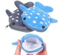 Operitacx 2 Pièces Porte-Monnaie Requin Peluche Léger et Moelleux pour | Fausse Fourrure Ultra Moelleuse, Format Compact Portable, pour Filles et Garçons, Prise Confortable