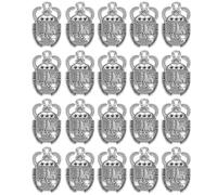 Operitacx 20 Pièces Lot de Pendentifs Scarabée Égyptien Vintage Argenté Breloques pour Fabrication Bijoux DIY Symboles Protection pour Collier et Bracelet
