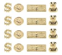 Operitacx 200 Breloques Métalliques Dorées pour Nail Art Assortiment 4 Formes 200pcs Accessoires Décoration Ongles pour Manucure, Salon et Fêtes