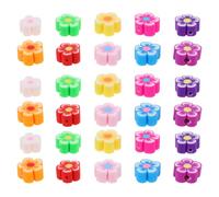 Operitacx 200 Pièces Blossom Polymer Clay Beads DIY Jewelry Findings Floral Pendants For Bracelets Necklaces Earrings Craft Projects