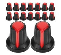 Operitacx 20pcs Boutons de Potentiomètre Rouges en Plastique pour Table de Mixage Dj, Diamètre 6mm, Antirouille et Résistants la Déformation, pour Dj et Instruments