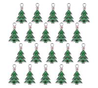 Operitacx 20pièces Pendentifs Sapin de Noël Alliage Breloques pour Création de Bijoux Colliers Kit DIY